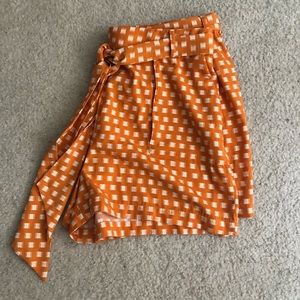 Patterned paper bag shorts